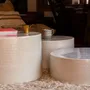 Coffee tables - ENDOUME - Round ceramic coffee table – L - Ø55 H35 cm – Calcaire - MASAME