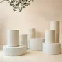 Tables de nuit - ROUCAS - Table d'Appoint Céramique – L - Ø33 H68 cm – Calcaire - MASAME