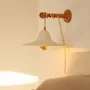 Wall lamps - Gigaro L - Raw ceramic portable lamp Ø30 cm – Chaux Blanche - MASAME