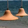 Hanging lights - Gigaro M - Raw ceramic pendant light Ø23 cm – Terracotta - MASAME