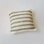 Coussins - TETOUAN - Coussin 100% coton rayé Chanvre et Melon – Carré 50×50 - MASAME