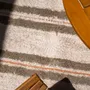Rugs - TETOUAN - Striped 100% cotton rug Chanvre and Melon – 150×200 - MASAME