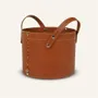 Boîtes de rangement  - Panier rangement rond cuir PORTHOS - LIMAC DESIGN
