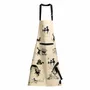 Tabliers de cuisine - Tablier de cuisine imprimé Dubout 3 chats Beige 72 x 85 - MAISON VIVARAISE - SDE VIVARAISE WINKLER