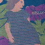 Dish towels - "Nocturne"embroidered tea towel - TISSAGE MOUTET
