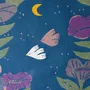 Dish towels - "Nocturne"embroidered tea towel - TISSAGE MOUTET