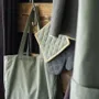 Potholders - Set of Recycled Oven Mitt/Pot Holder Grace Matcha 15 X 32 - MAISON VIVARAISE - SDE VIVARAISE WINKLER
