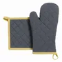 Potholders - Recycled oven glove and pot holder set Grace Corinthe 18 X 32 - MAISON VIVARAISE - SDE VIVARAISE WINKLER