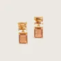 Jewelry - Daessa 18K Recycled Fine Gold Plated Morganite / Strawberry Quartz Earrings - 925 Silver Posts - ZEN COLLECTIVE