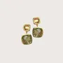 Jewelry - Basiri 18K Recycled Fine Gold Plated Earrings - 925 Silver Posts, Citrine & Green Amethyst - ZEN COLLECTIVE