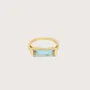 Jewelry - Geam 18K Recycled Fine Gold Plated Ring, Blue Topaz - ZEN COLLECTIVE