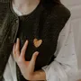 Gold-plated brass brooch - Heart - LES PETITES HIRONDELLES
