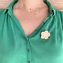 Broche en bois - Fleur - LES PETITES HIRONDELLES