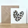 Papeterie bureau - Carte & enveloppe -Cœur Léopard - LES PETITES HIRONDELLES