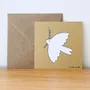 Papeterie bureau - Carte & enveloppe - Colombe Baptême Doré - LES PETITES HIRONDELLES