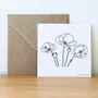 Papeterie bureau - Carte & enveloppe - Coquelicots - LES PETITES HIRONDELLES