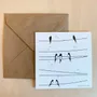 Papeterie bureau - Carte & enveloppe - Hirondelles sur le fil - LES PETITES HIRONDELLES
