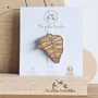 Broche en bois - Feuille - LES PETITES HIRONDELLES