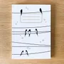 Papeterie bureau - Carnet en papier A5 - Pages blanches - Les hirondelles sur le fil - Ciel blanc - LES PETITES HIRONDELLES