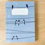 Papeterie bureau - Carnet en papier A5 - Pages blanches - Les hirondelles sur le fil - Ciel bleu - LES PETITES HIRONDELLES