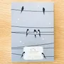 Papeterie bureau - Carnet en papier A5 - Pages blanches - Les hirondelles sur le fil - Ciel bleu - LES PETITES HIRONDELLES