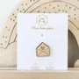 Pin's en bois - Enveloppe Coeur - LES PETITES HIRONDELLES