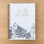 Papeterie bureau - Carnet en papier A5 - Spirales et lignes - La vie est belle - LES PETITES HIRONDELLES