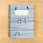 Papeterie bureau - Carnet en papier A5 - Spirales et lignes - Les hirondelles sur le fil - Ciel bleu - LES PETITES HIRONDELLES
