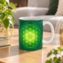 Cadeaux - Mug Fleur de Vie verte - MANDALASHOP