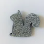 Brooches - Glitter felt pin's - Squirrel - Silver - LES PETITES HIRONDELLES