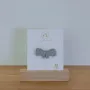 Brooches - Glitter felt brooch - Bow - Silver - LES PETITES HIRONDELLES