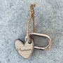Cadeaux - Porte-clés en bois - Cœur Papa - LES PETITES HIRONDELLES