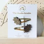 Accessoires cheveux - barrettes-doubles-feuilles-de-chene - LES PETITES HIRONDELLES