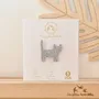 Brooches - Glitter felt brooch - Standing cat - Silver - LES PETITES HIRONDELLES