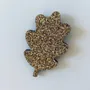 Brooches - Glitter felt pin's - Oak leaf - Silver - LES PETITES HIRONDELLES