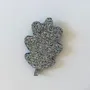 Brooches - Glitter felt pin's - Oak leaf - Silver - LES PETITES HIRONDELLES