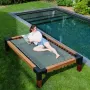 Benches for hospitalities & contracts - Double Sunbed in exotic wood with braided marine net - LOFTNETS