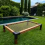 Benches for hospitalities & contracts - Double Sunbed in exotic wood with braided marine net - LOFTNETS
