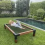 Benches for hospitalities & contracts - Double Sunbed in exotic wood with braided marine net - LOFTNETS