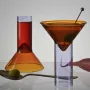 Glass - Martini Shot Glass - Amber & Lilac - TRAGA