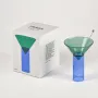 Glass - Martini Shot Glass - Teal & Blue - TRAGA