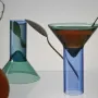 Glass - Martini Shot Glass - Teal & Blue - TRAGA