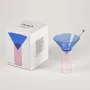Glass - Martini Shot Glass - Blue & Pink - TRAGA