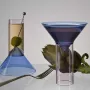 Glass - Martini Shot Glass - Blue & Pink - TRAGA