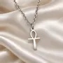 Bijoux - Pendentif Croix d'Ankh en Acier - MANDALASHOP