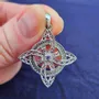 Bijoux - Pendentif noeud de sorcière zircon améthyste - MANDALASHOP