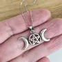 Bijoux - Pendentif Pentacle triple déesse - MANDALASHOP