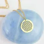 Bijoux - Collier Fleur de Vie plaqué or - MANDALASHOP