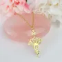 Jewelry - Gold-plated Unalome Lotus Flower pendant - MANDALASHOP