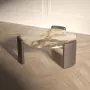 Coffee tables - Low Jewels, onyx and leather coffee table - STONEFORM